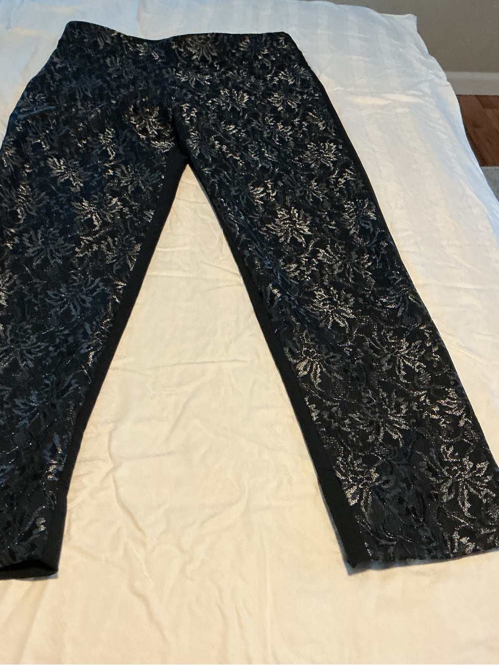 Black Sequin Crop Pants - Women